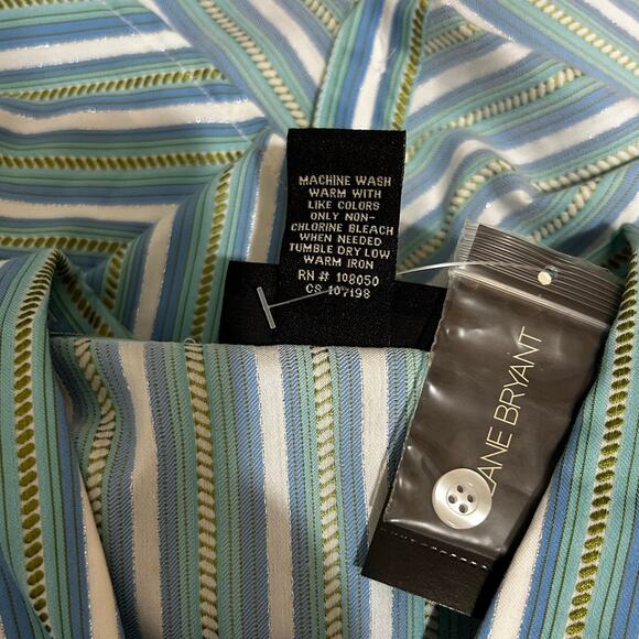 Lane Bryant Womens Striped Button Front Tunic Top 26/28 Preppy Office Travel - Picture 7 of 8